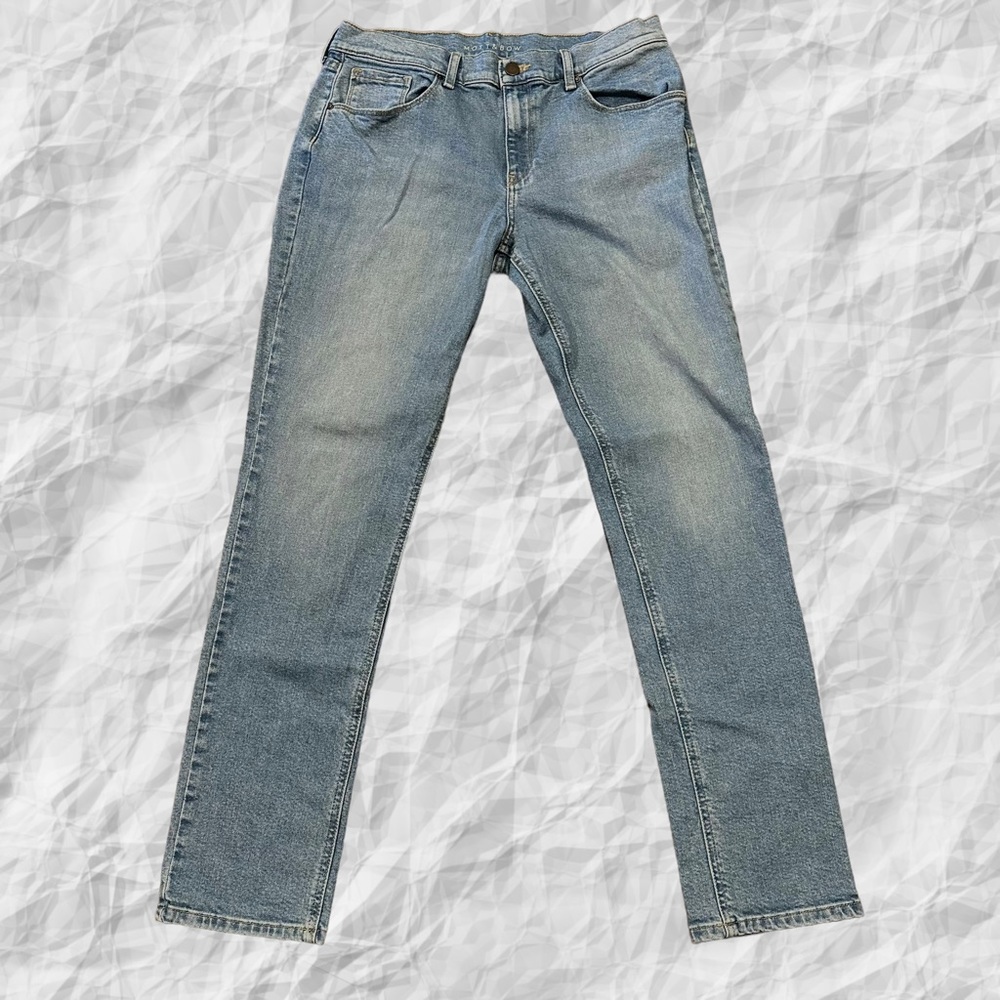 MOTT & BOW 31X32(31.5) Slim Mid Rise Benson Boyfriend Jeans Light Blue